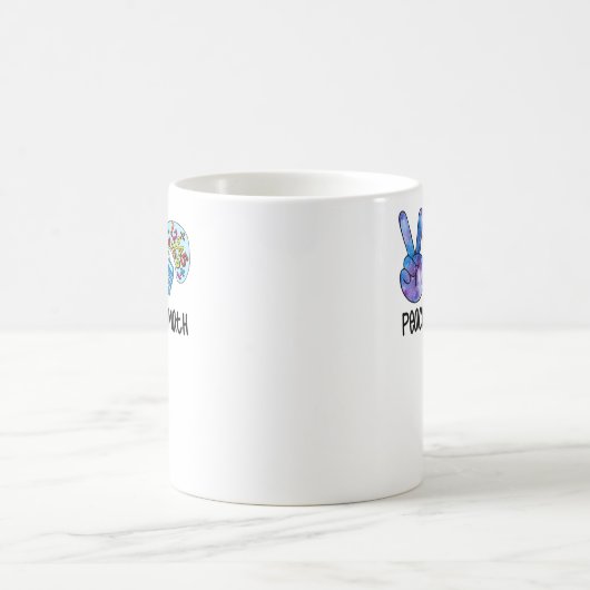 Peace Liebe Math Funny Teacher Kaffeetasse (Mittel)