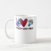 Peace Liebe Math Funny Teacher Kaffeetasse (Links)
