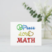 PEACE LIEBE MATH POSTKARTE (Stehend Vorderseite)