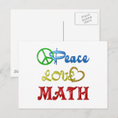 PEACE LIEBE MATH POSTKARTE (Vorne/Hinten)