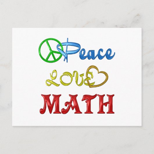 PEACE LIEBE MATH POSTKARTE (Vorderseite)