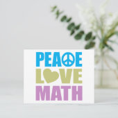 Peace Liebe Math Postkarte (Stehend Vorderseite)