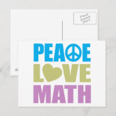 Peace Liebe Math Postkarte (Vorne/Hinten)