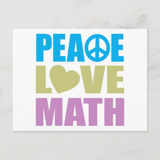 Peace Liebe Math Postkarte (Vorderseite)