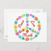 Peace Liebe Math Postkarte (Vorne/Hinten)