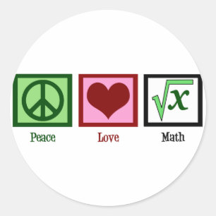 Peace Liebe Math Runder Aufkleber