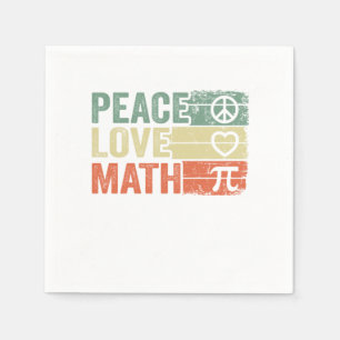 Peace Liebe Math Vintag Mah Nerd Retro Funny Mah Serviette