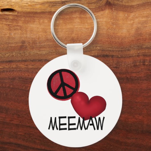 Peace Liebe MeeMaw Schlüsselanhänger (Vorderseite)