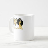 Peace Liebe Melanin Black Girl Afro Queen Bla Kaffeetasse (Vorderseite Links)