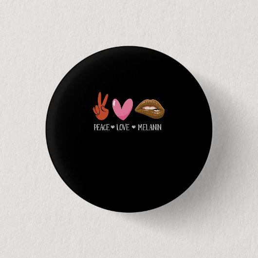 Peace Liebe Melanin Black Women Pride Afro African Button (Vorderseite)