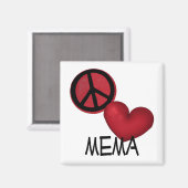 Peace Liebe Mema Magnet (Vorderseite/Rückseite)
