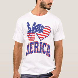 Peace Liebe Merica I Liebe Amerika Amerikanische U T-Shirt