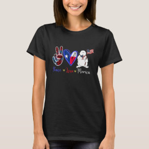 Peace Liebe Merica USA Fahne Silkie Chicken T-Shirt