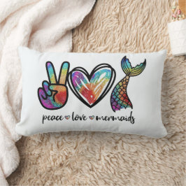 Peace Liebe Mermaid Throw Kissen