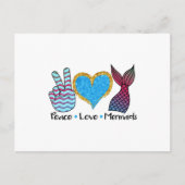 Peace Liebe Mermaids Cool T Shirt Postkarte (Vorderseite)