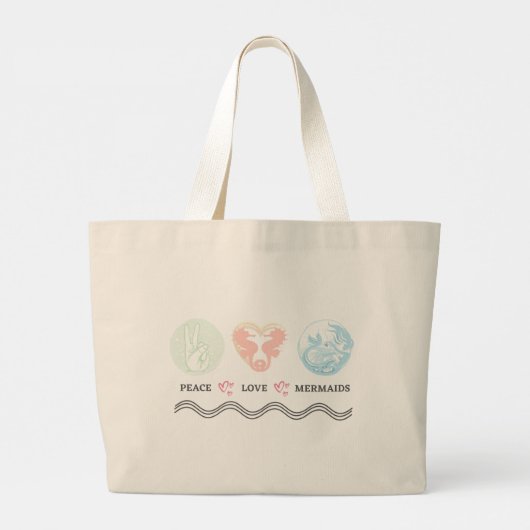 Peace Liebe Mermaids Jumbo Tasche (Rückseite)