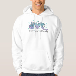 Peace Liebe Mermaids Squad Gefärbte Krawatte Niedl Hoodie