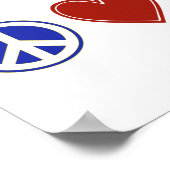 Peace Liebe Michigan mit Staat Shaped Flag Poster (Ecke)