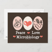 Peace Liebe Microbiology Postcard Postkarte (Vorne/Hinten)