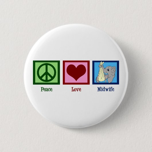 Peace Liebe Midfrau Button (Vorderseite)
