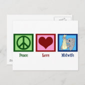 Peace Liebe Midfrau Postkarte (Vorne/Hinten)