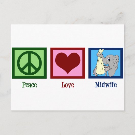Peace Liebe Midfrau Postkarte (Vorderseite)