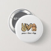 Peace Liebe Mini Holland Lop Bunny Rabbit Lover Button (Vorne & Hinten)
