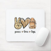 Peace Liebe Mini Holland Lop Bunny Rabbit Lover Mousepad (Mit Mouse)