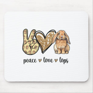 Peace Liebe Mini Holland Lop Bunny Rabbit Lover Mousepad