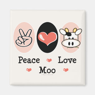 Peace Liebe Moo Cow Magnet