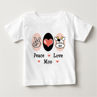 Peace Liebe Moo Cow Säugling Langschläfer Teemasch Baby T-shirt