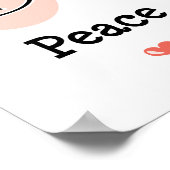 Peace Liebe Moo Niedlich Cow Poster (Ecke)
