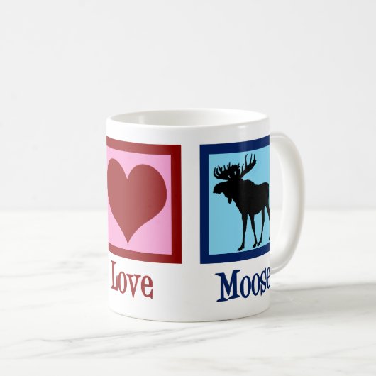 Peace Liebe Moose Kaffeetasse (VorderseiteRechts)