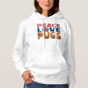 Peace Liebe Mops Dog Lover für Damen Männer, Haust Hoodie