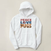 Peace Liebe Mops Dog Lover für Damen Männer, Haust Hoodie (Design vorne)
