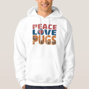Peace Liebe Mops Dog Lover für Damen Männer, Haust Hoodie