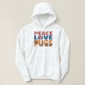Peace Liebe Mops Dog Lover für Damen Männer, Haust Hoodie (Design vorne)