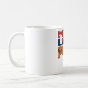 Peace Liebe Mops Dog Lover für Damen Männer, Haust Kaffeetasse