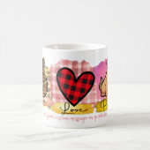 Peace Liebe Mops Haustier Hund Zucht Valentinstag  Kaffeetasse (Mittel)
