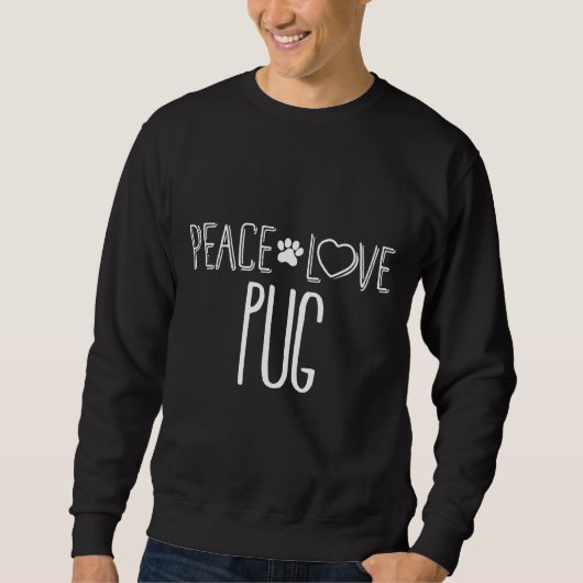 Peace Liebe Mops Hund liebt essenziellen T - Shirt (Vorderseite)