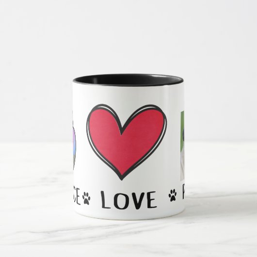 Peace Liebe Mops Lovers Mug Tasse (Zentrum)