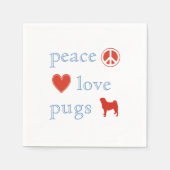 Peace Liebe Mops Paper Party Napkins Serviette (Vorderseite)