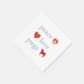Peace Liebe Mops Paper Party Napkins Serviette (Ecke)