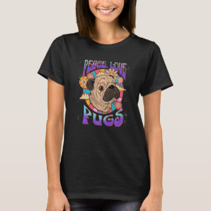 Peace Liebe Möpsen Hund Mops Mama Hund Mama Retro T-Shirt