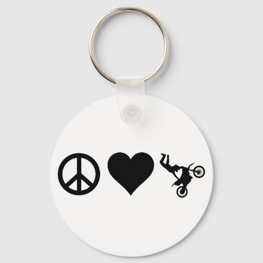 Peace Liebe Motocross Schlüsselanhänger (Vorderseite)