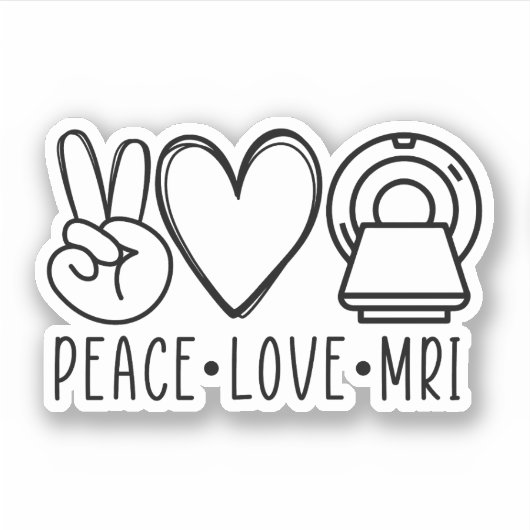 Peace Liebe MRI Tech, Radiologie, MRT Technologe Aufkleber (Vorderseite)