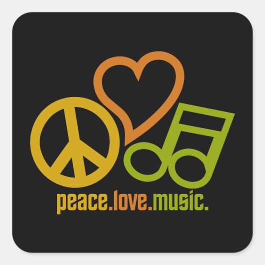 Peace Liebe Music Aufkleber (Vorderseite)