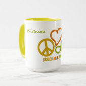 Peace Liebe Music - benutzerdefinierte Tasse (Vorderseite Links)