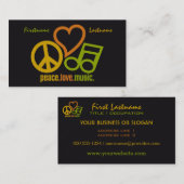 Peace Liebe Music - benutzerdefinierte Visitenkart Visitenkarte (Vorne/Hinten)