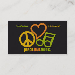 Peace Liebe Music - benutzerdefinierte Visitenkart Visitenkarte